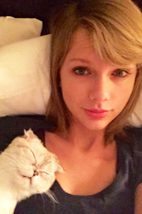 Taylor Swift ohne Make-up - aber mit Katze!