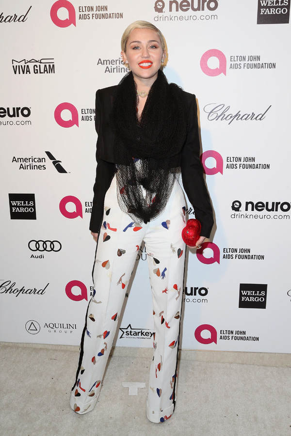 Miley Cyrus: Oscar 2015 Elton John Party