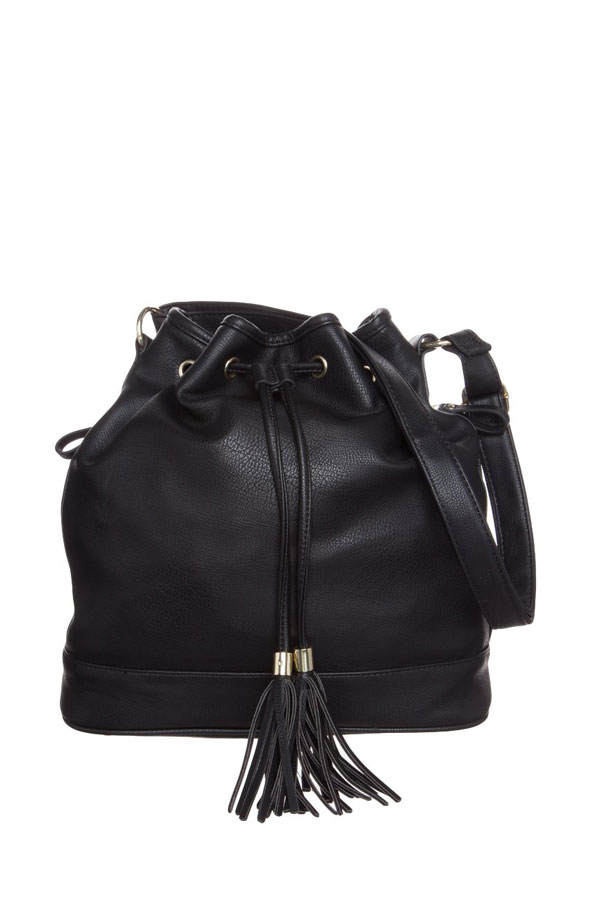 Schwarze Beuteltasche