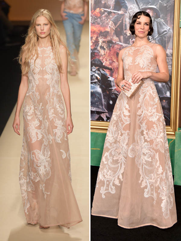 Evangeline Lilly in Alberta Ferretti