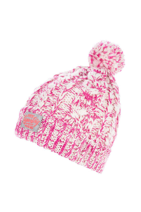 Rosa Strickmütze von Superdry