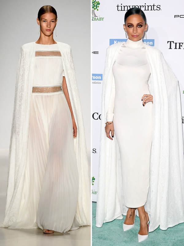 Nicole Richie in Tadashi Shoji und H&M