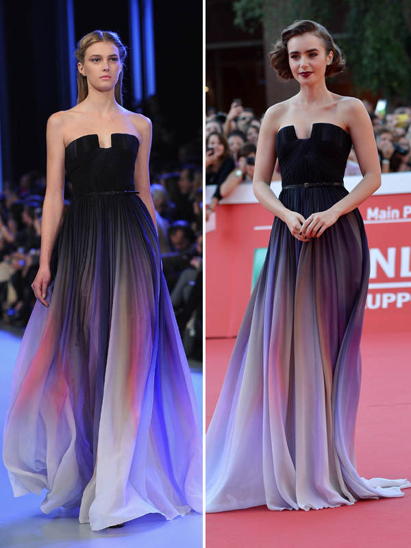 Lily Collins in Elie Saab Couture