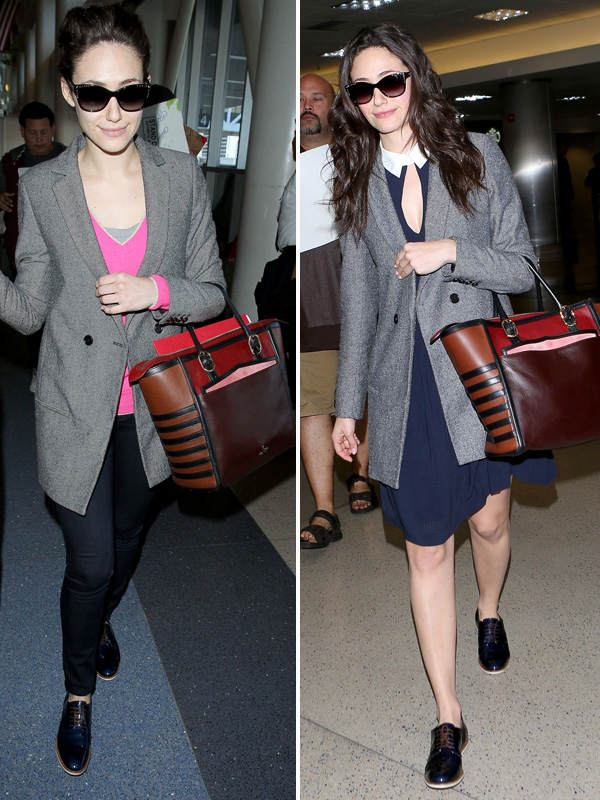 Emmy Rossum: Graue Blazer-Jacke