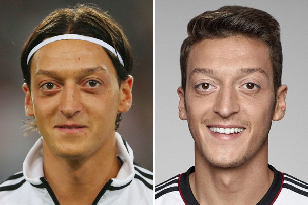 Mesut Özil mit längeren oder kürzeren Haaren