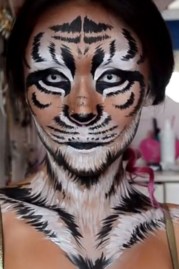 Tiger schminken: Video-Anleitung