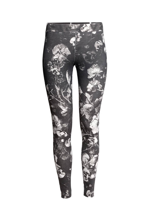 Blumen-Leggings in Grau von H&M