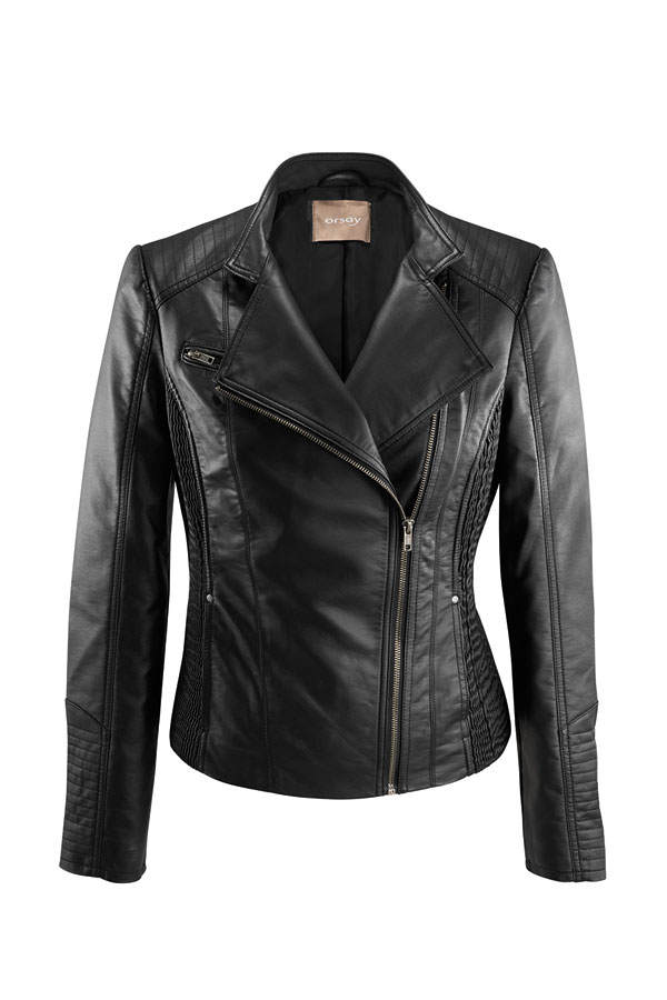 Schwarze Lederjacke von Orsay