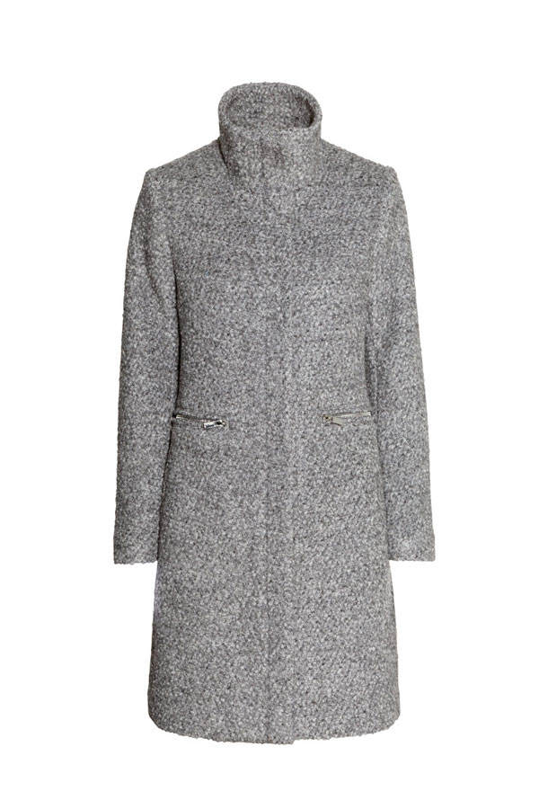 Grauer Mantel mit Stehkragen von H&M