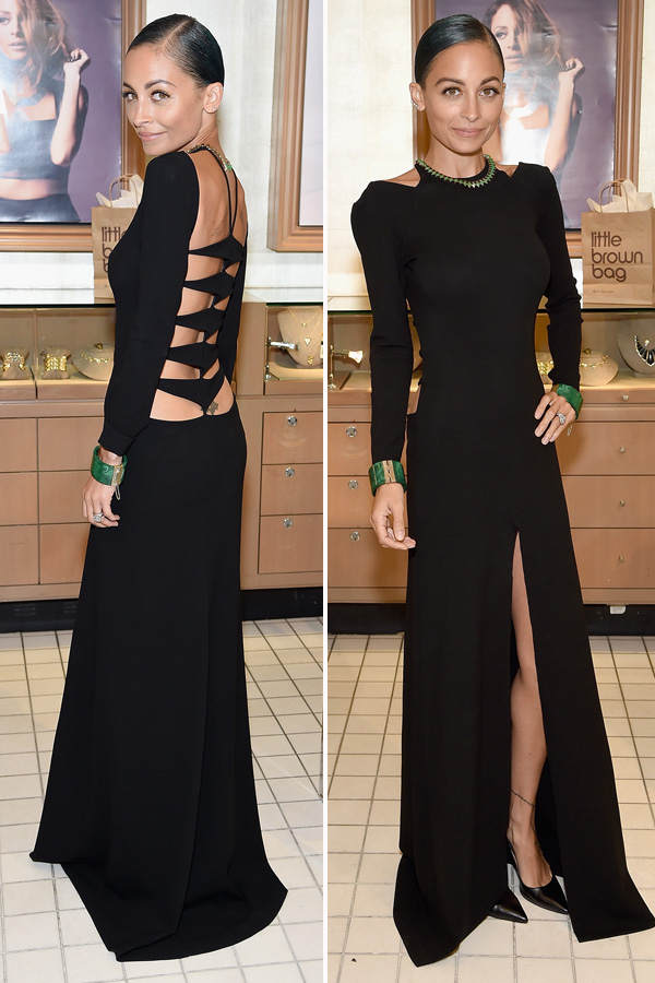 Nicole Richie im schwarzen Kleid