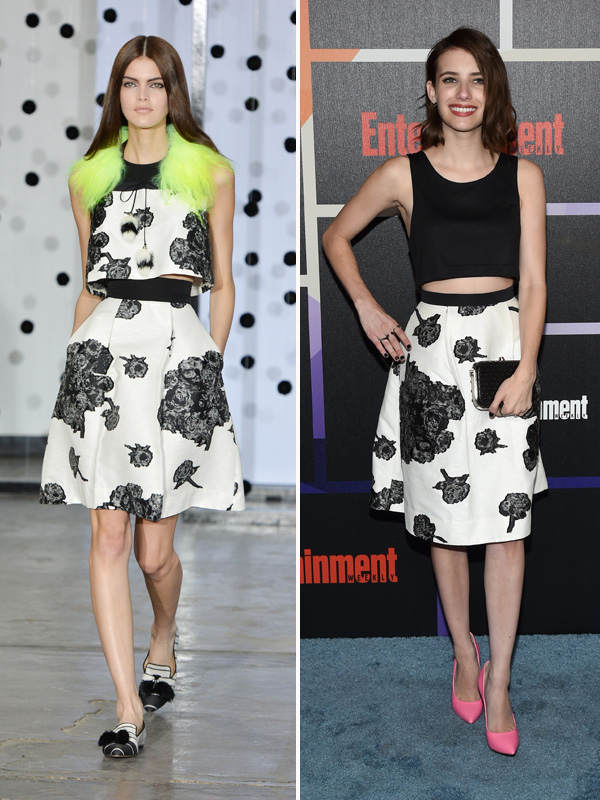Emma Roberts in Tanya Taylor