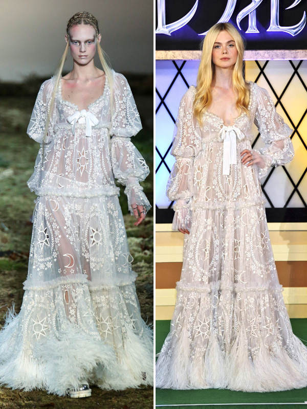 Elle Fanning in Alexander McQueen