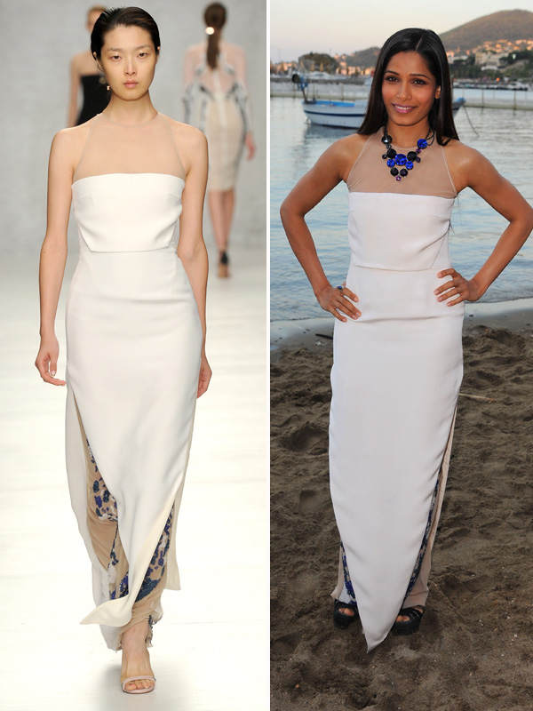Freida Pinto in Marios Schwab