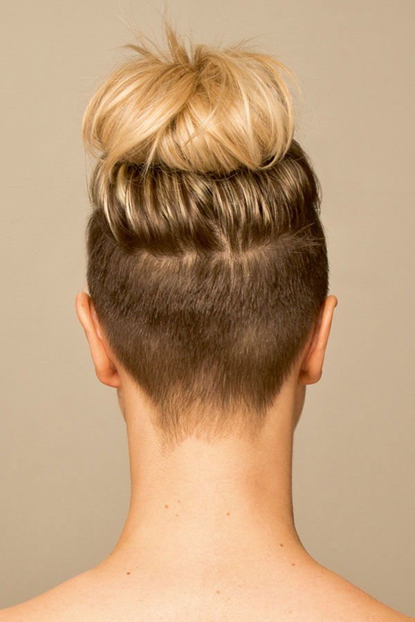 Hochsteckfrisur mit Undercut