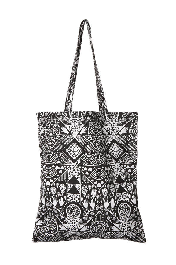 Schwarz-Weißer Jutebeutel von Monki