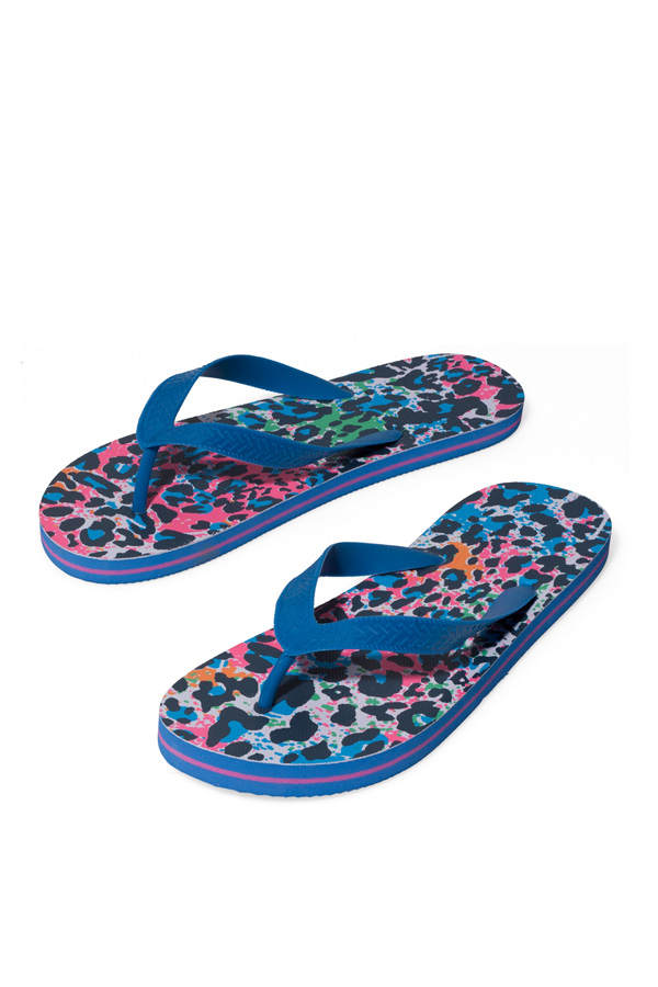 Bunte Leo-Look Flip Flops von New Yorker