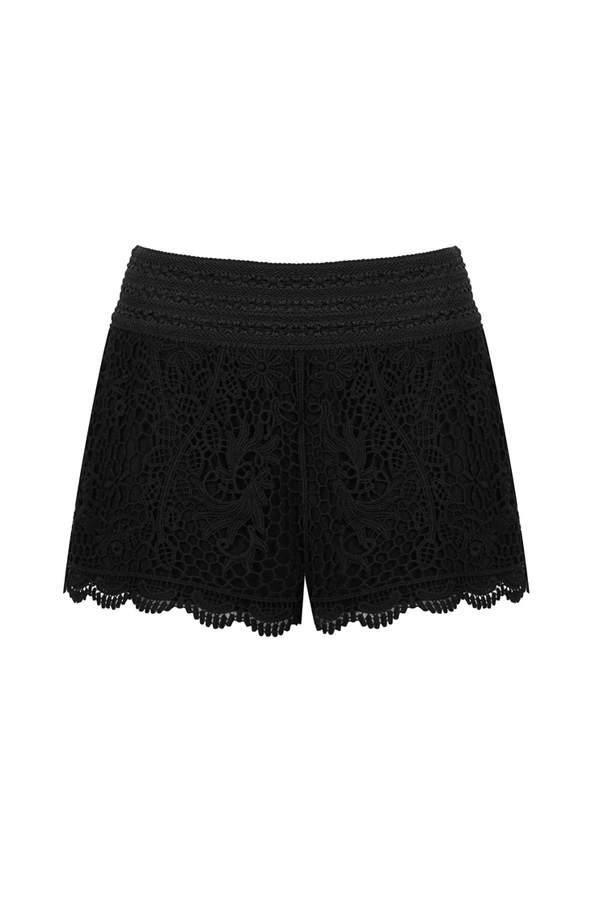 Schwarze Häkel-Hot Pants von Topshop.com