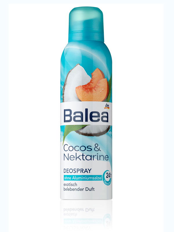Ohne Aluminium: Balea Deospray Cocos & Nektarine