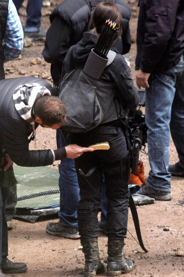Jennifer Lawrence am Filmset