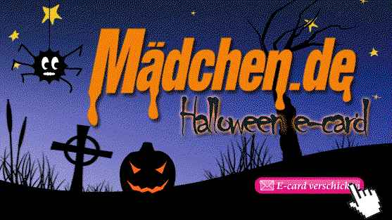 Versende Halloween-Grüße mit der E-Card von Mädchen.de!