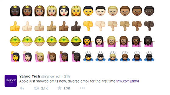Apple: Neue Emojis mit verschiedenen Hautfarben