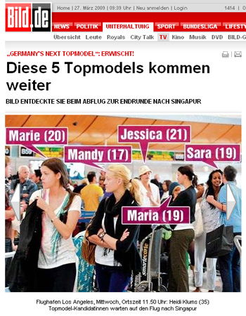 GNTM Top 5 in der Bild