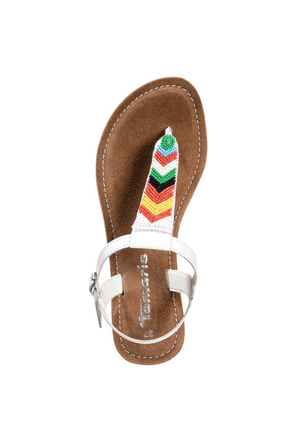 Schöne Sandalen mit bunten Perlen von Tamaris