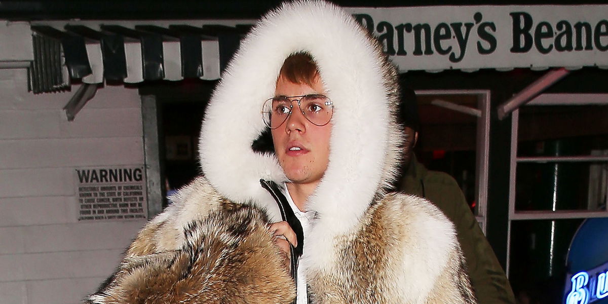Justin Bieber trägt Pelz