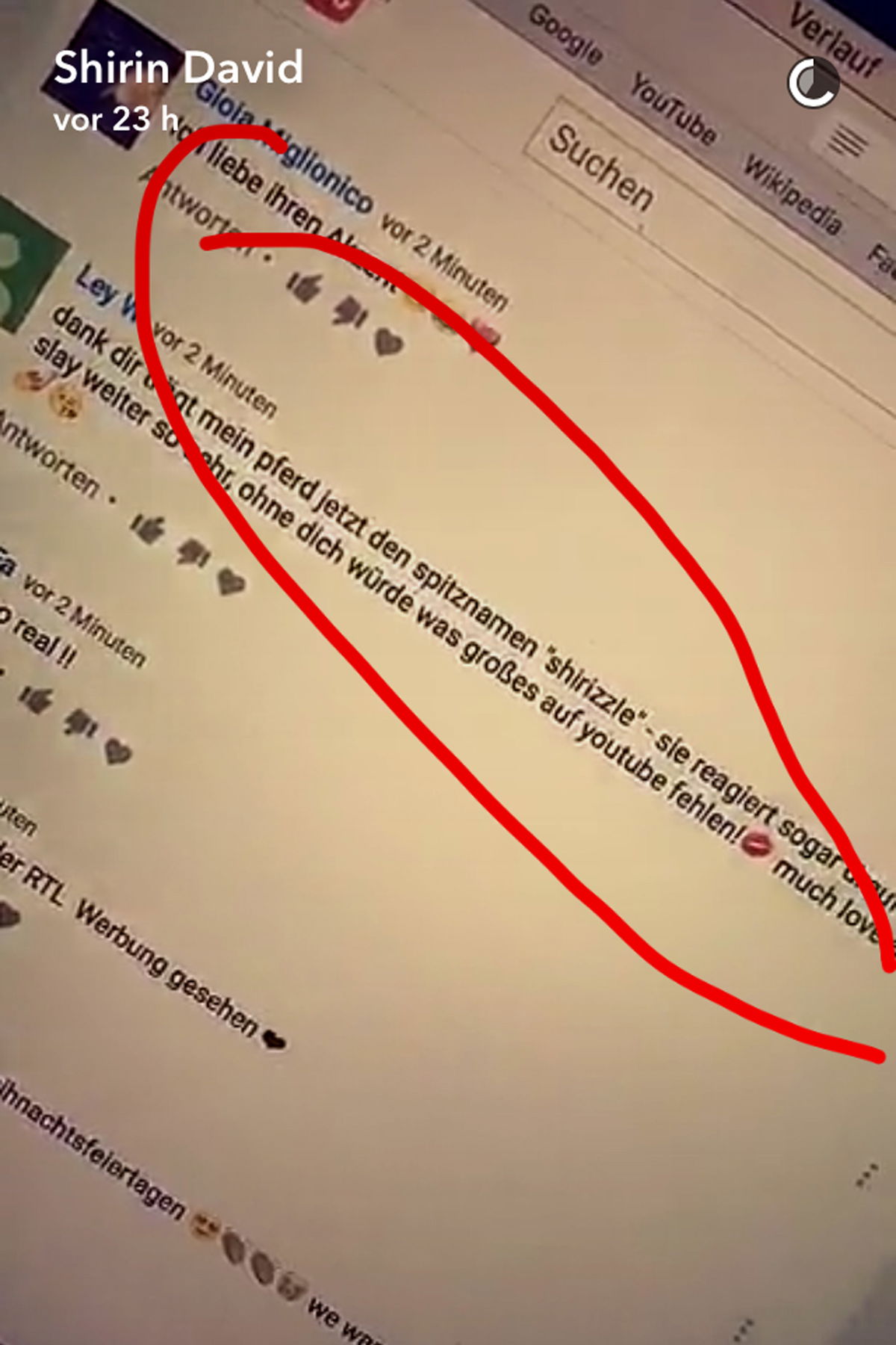 Fan nennt sein Pferd "Shirizzle"