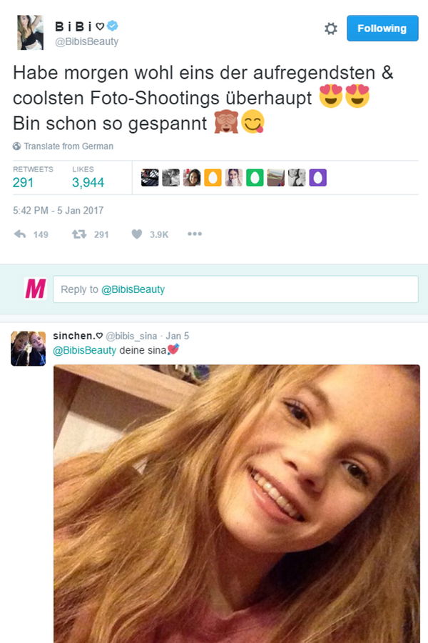 Bibi auf dem Magazin-Cover von TUSH