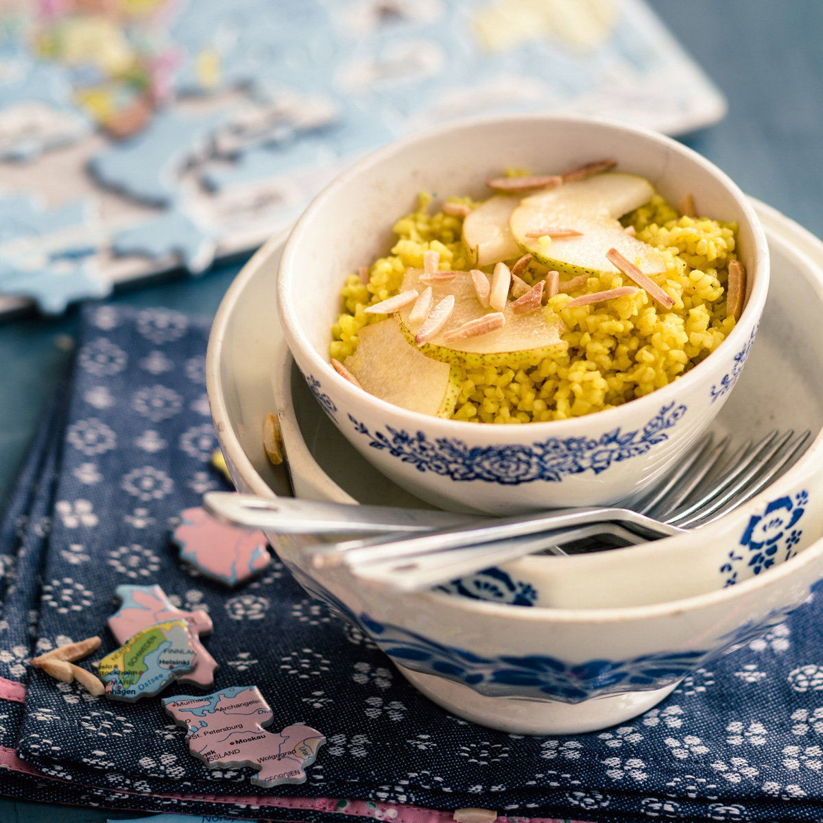 Ayurveda Frühstück: Bulgur mit Birnen und Mandeln