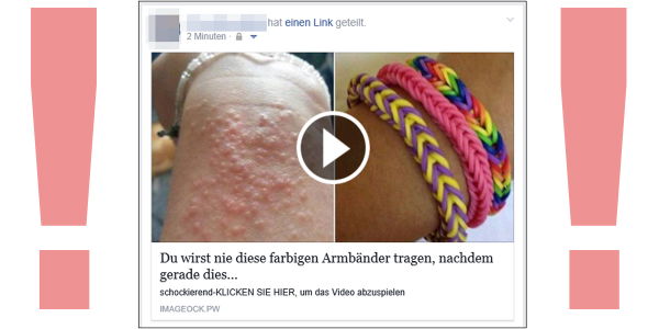 Facebook: Klickfalle mit Video von gefährlichen Loom-Bändern