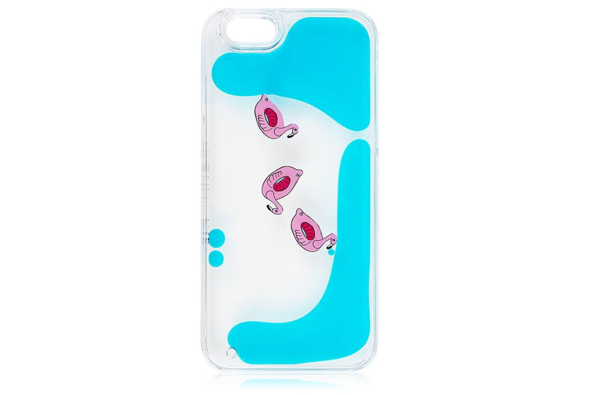 Handy Hülle mit schwimmenden Flamingos von Topshop