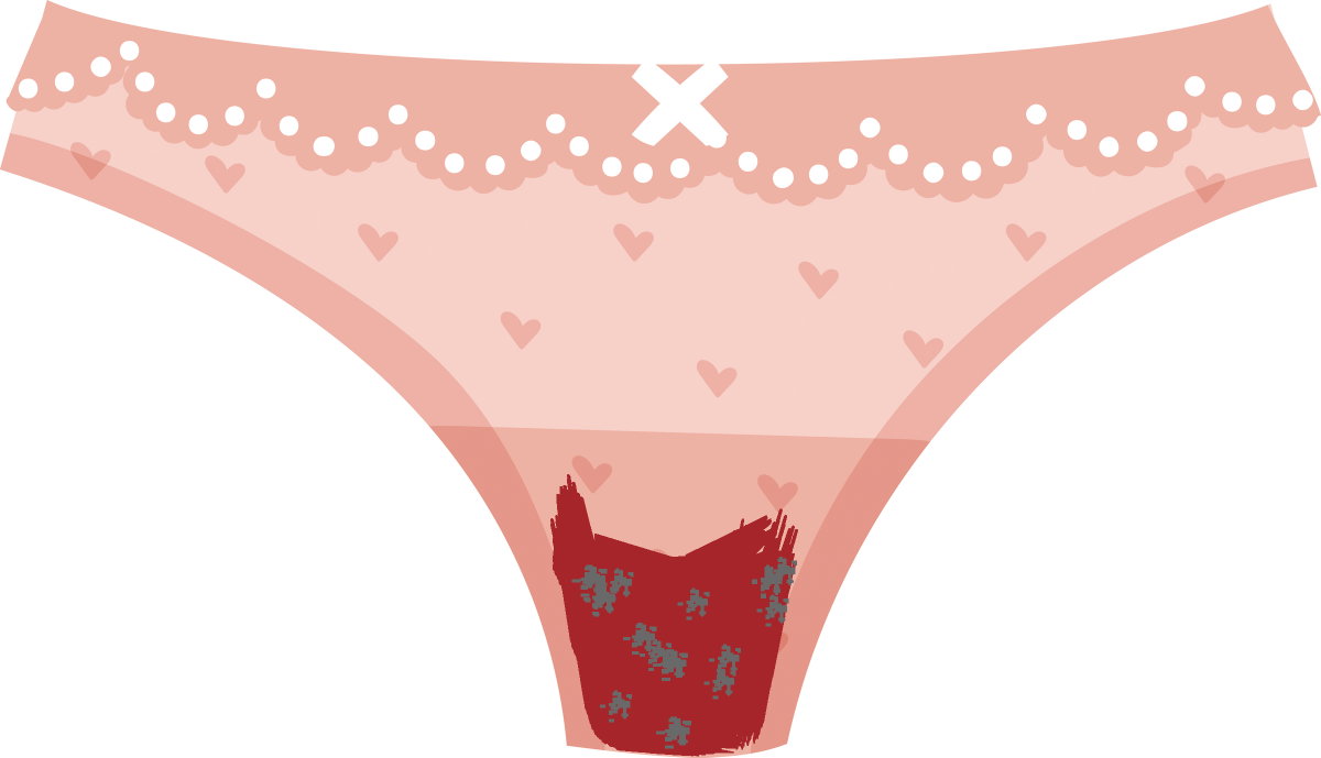 menstruationsblut-rot-grau