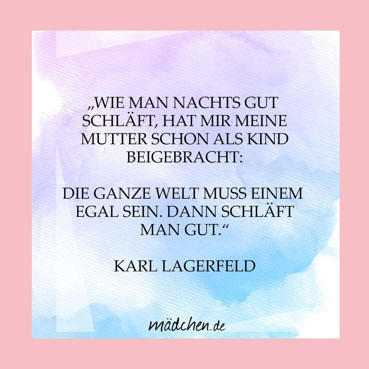 Karl über das Schlafen